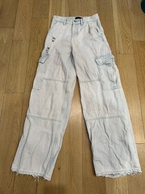 Purple Brand Style D2001 Light Tie-Dye Cargo Relaxed Wide Leg Denim Jeans Sz 25